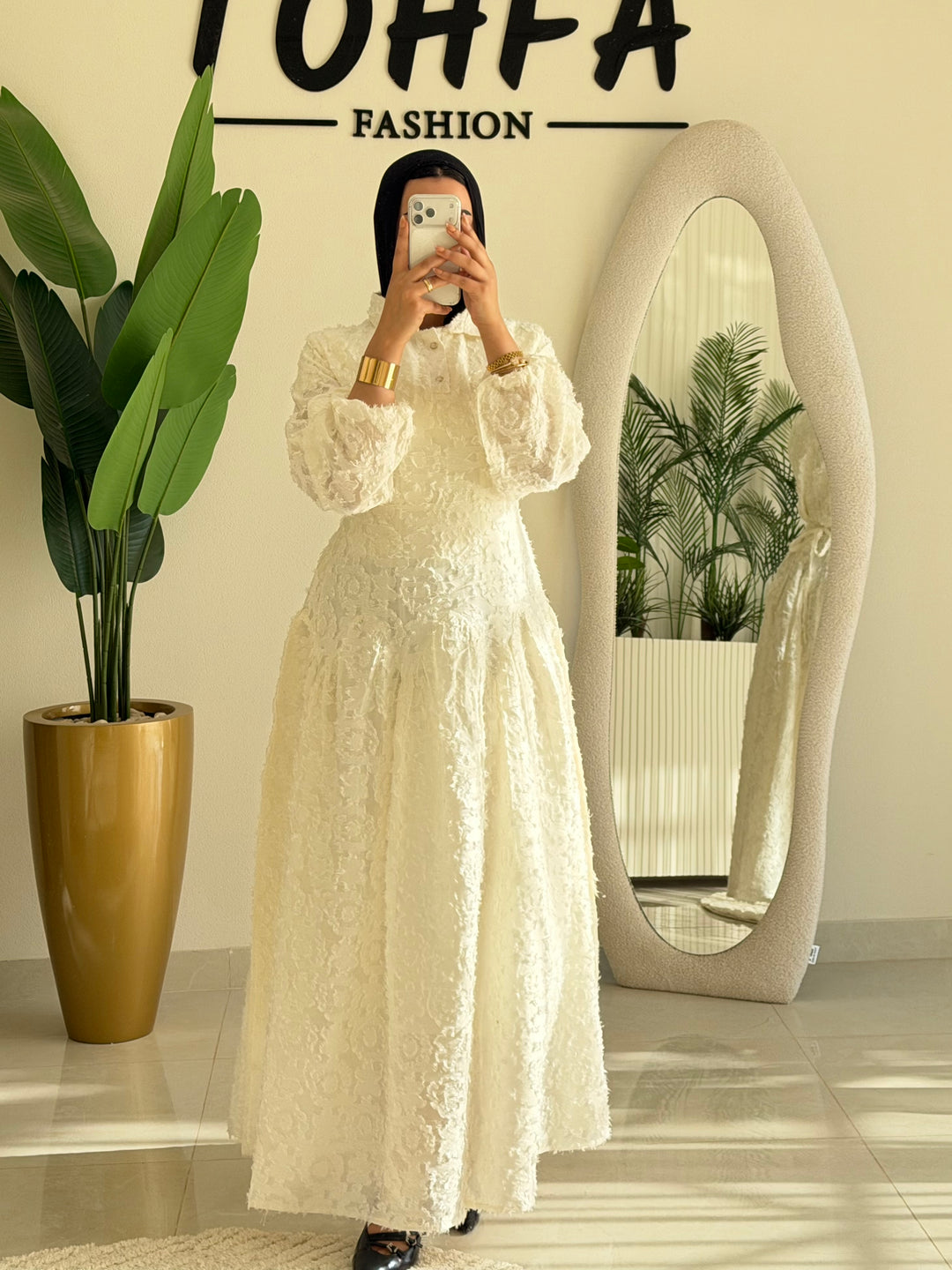 Dress Jacquard White