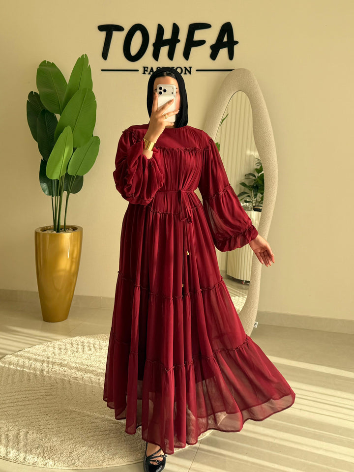 Dress Chiffon Burgandy