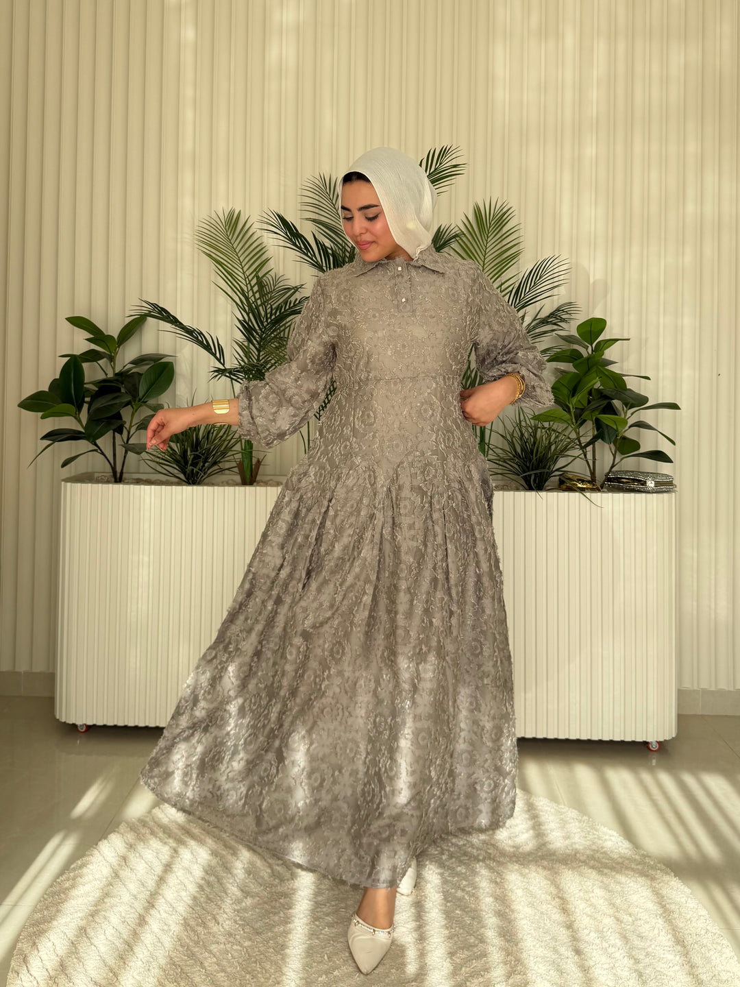 Dress Jacquard Olive
