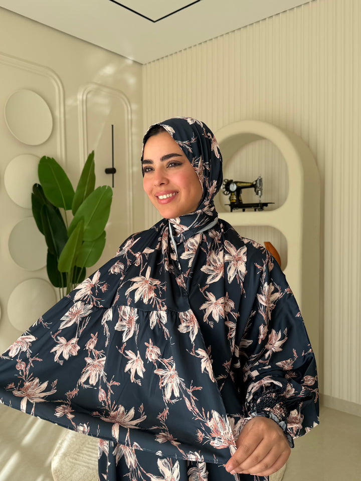 Isdal Satin Navy Bloom