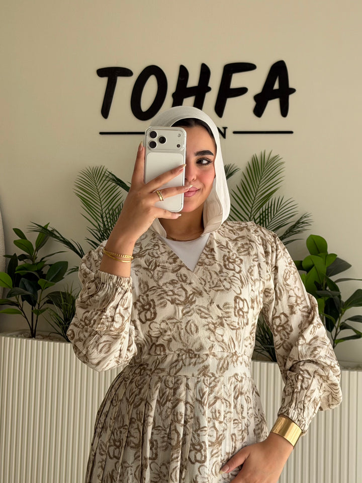 Dress Floral Beige