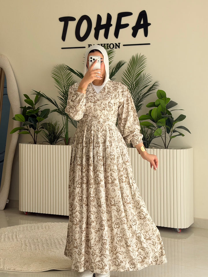 Dress Floral Beige