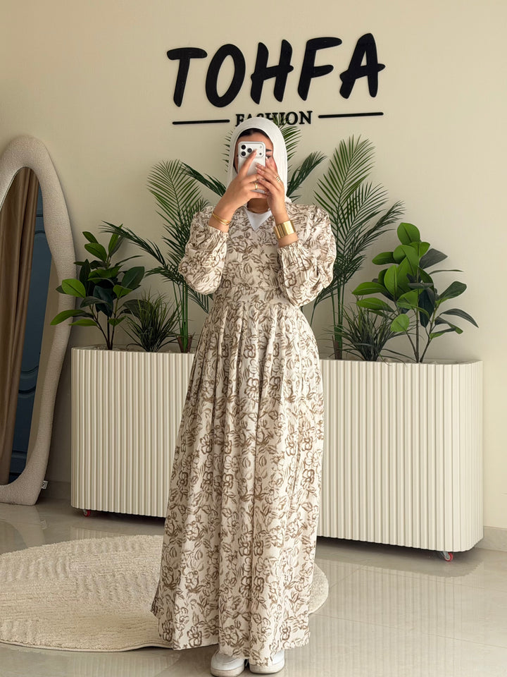 Dress Floral Beige