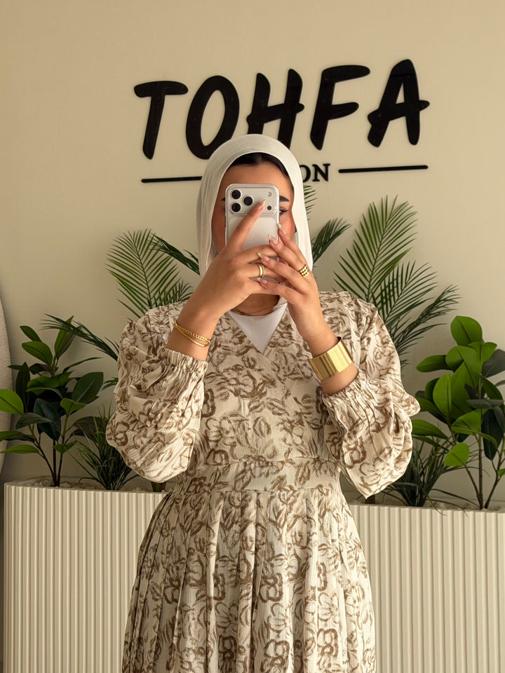 Dress Floral Beige