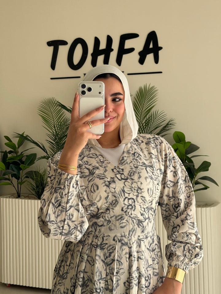 Dress Floral Gray