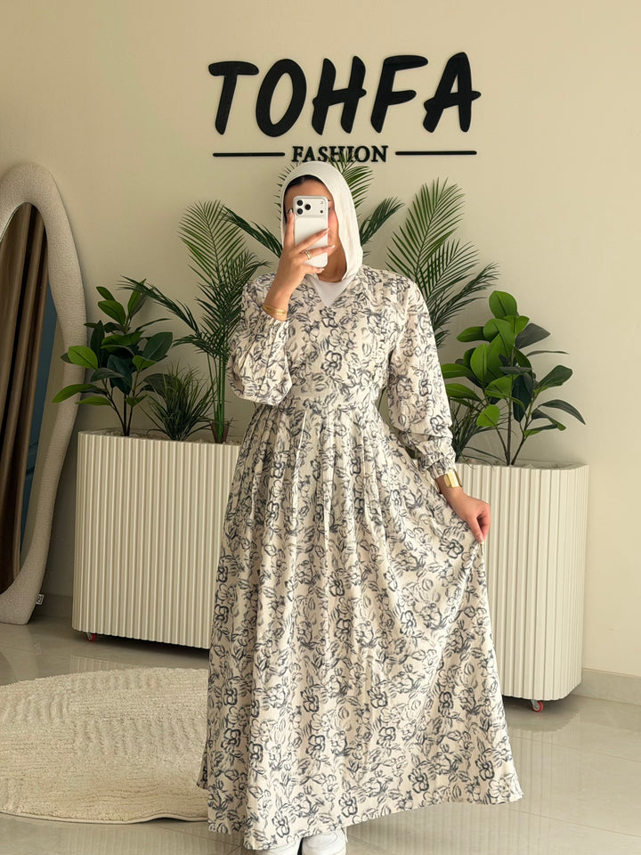 Dress Floral Gray