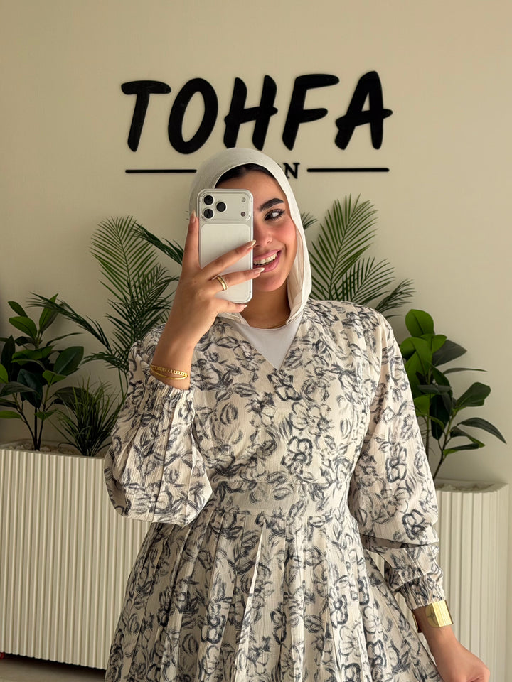Dress Floral Gray
