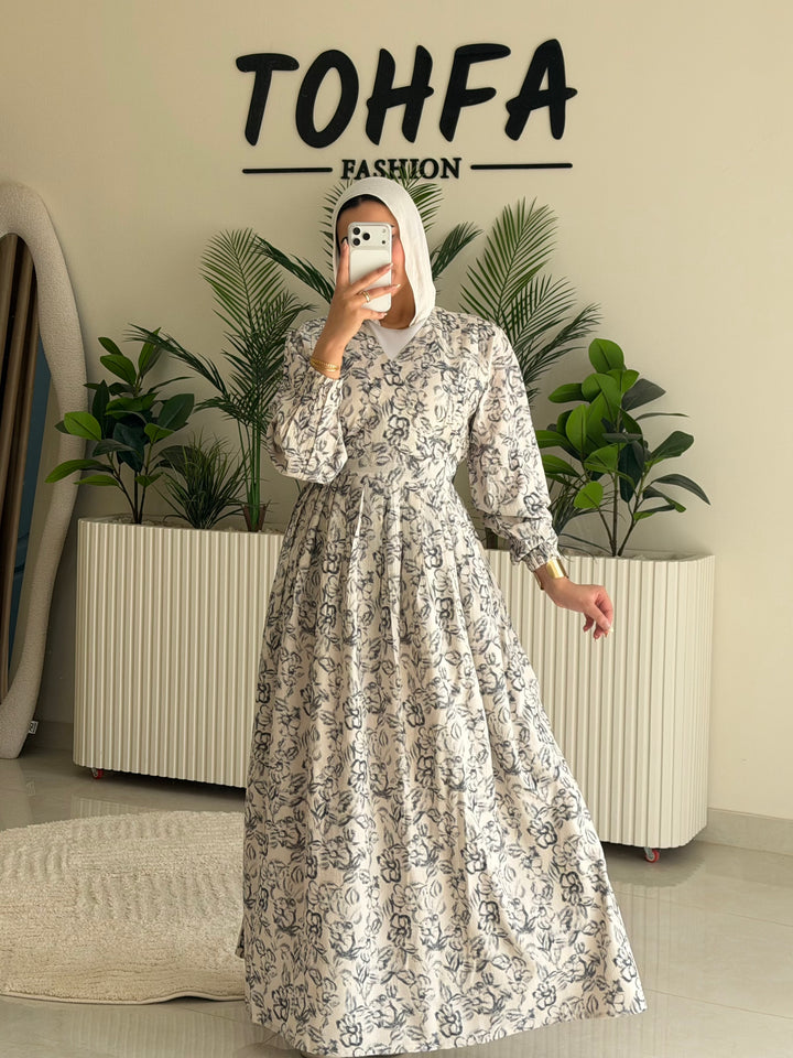 Dress Floral Gray