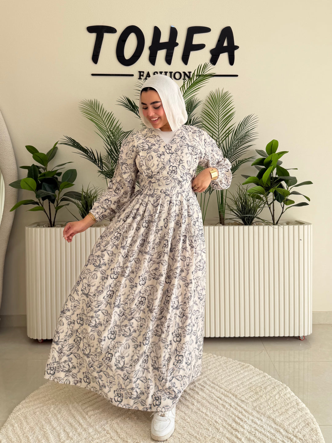 Dress Floral Gray