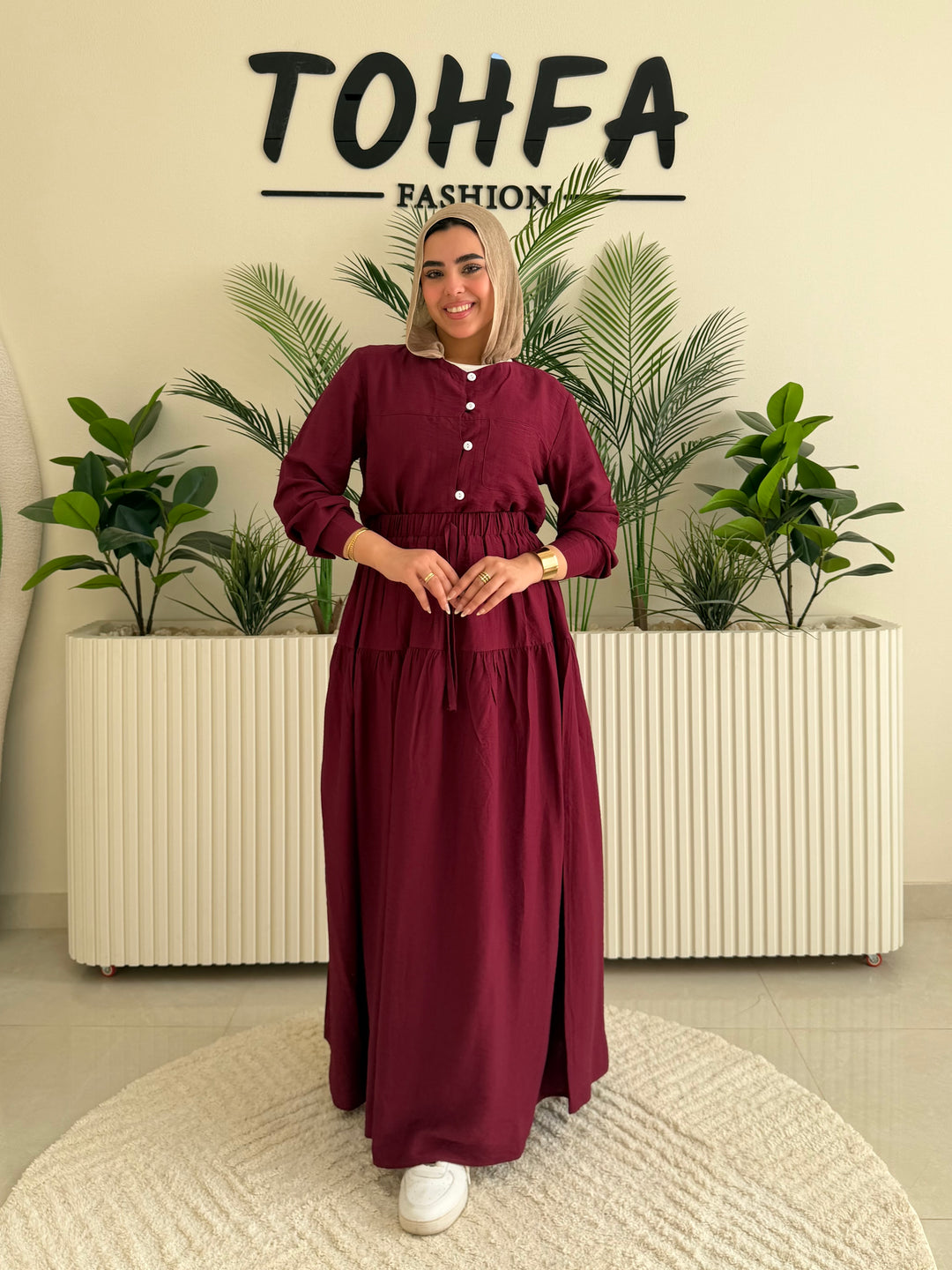 Set Linen Galaxy Burgandy