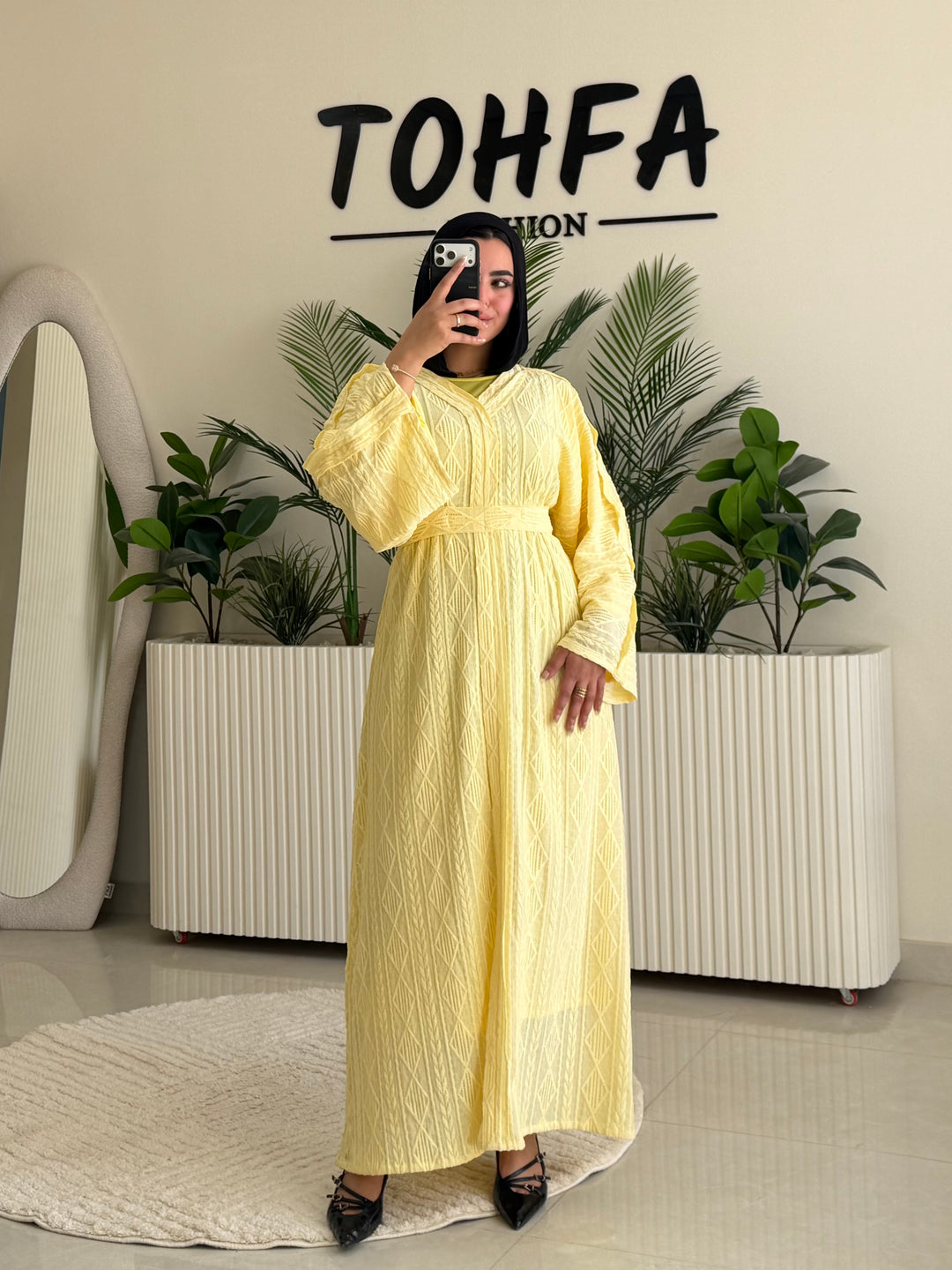 Dress Textured yellow