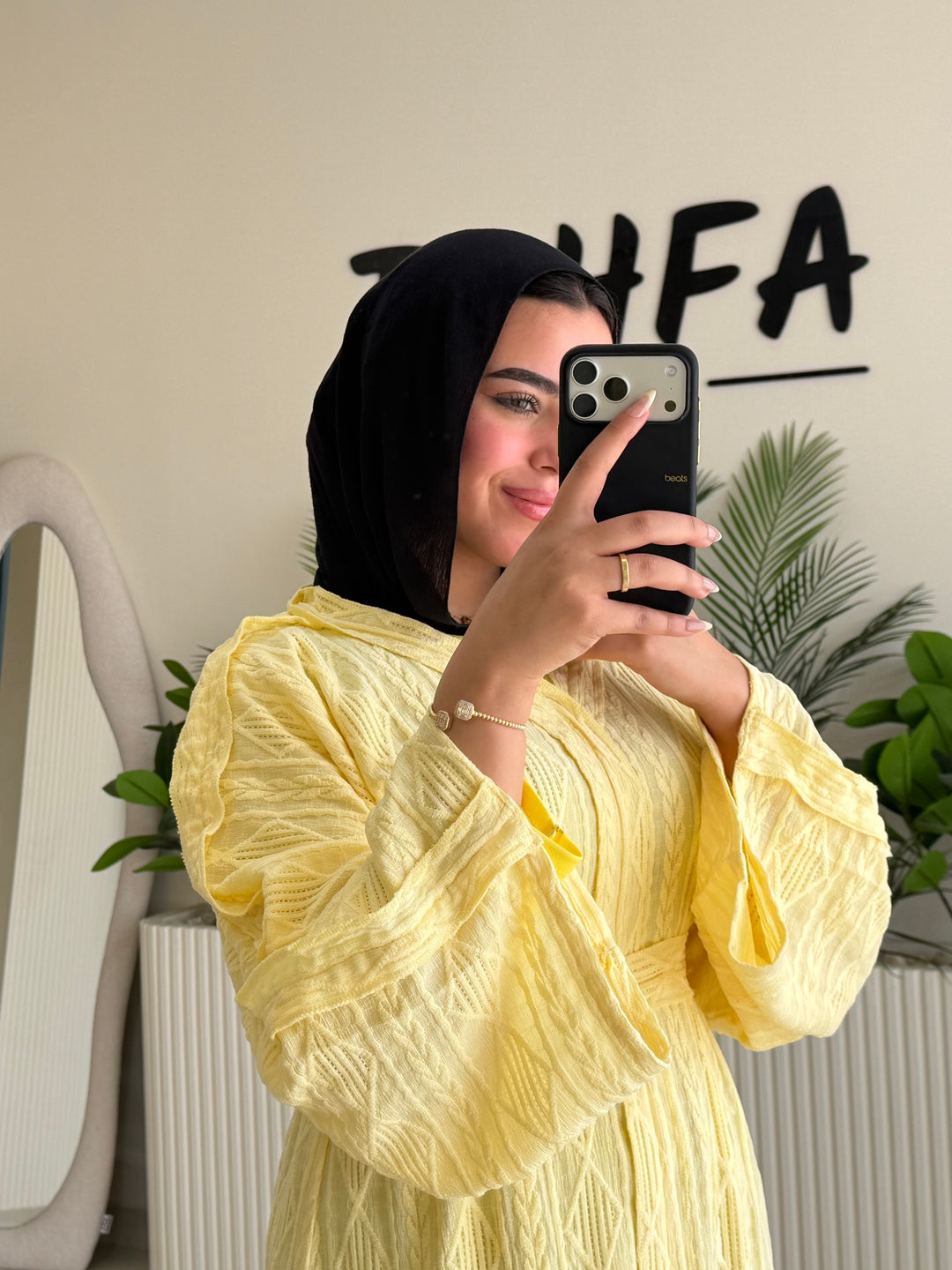 Dress Textured yellow