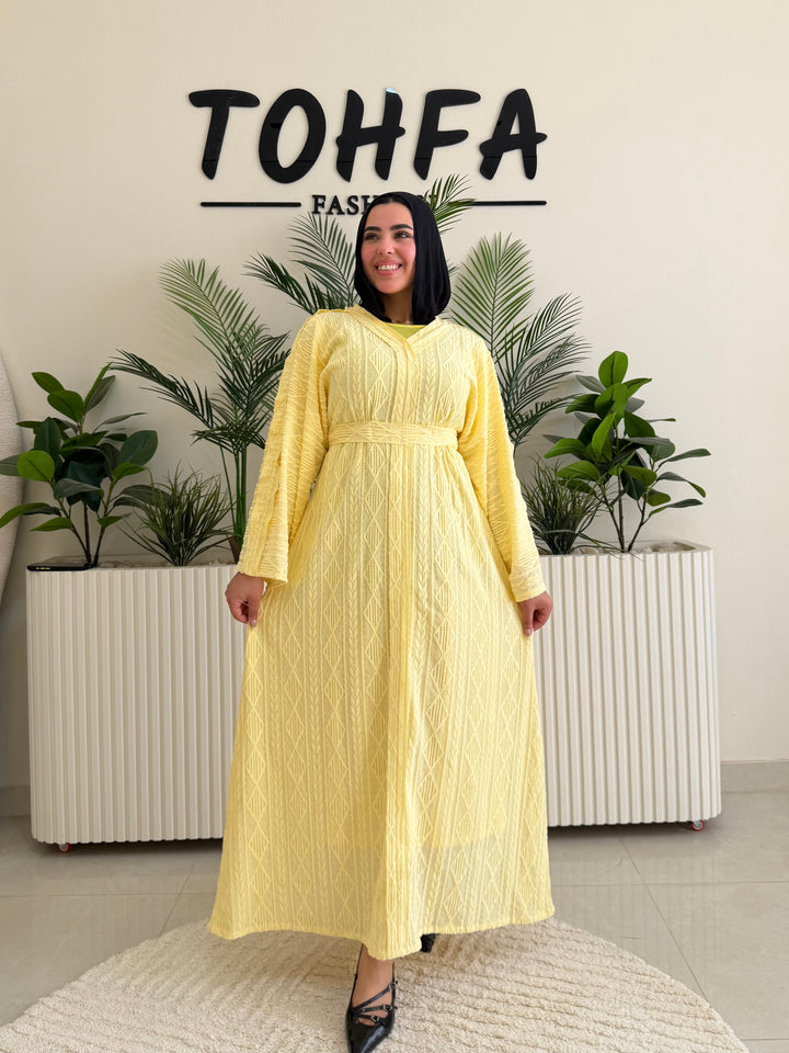 Dress Textured yellow