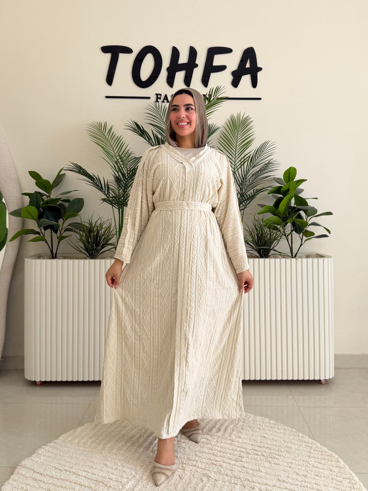 Dress Textured Beige