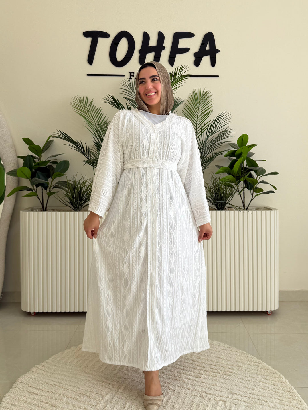 Dress Textured White