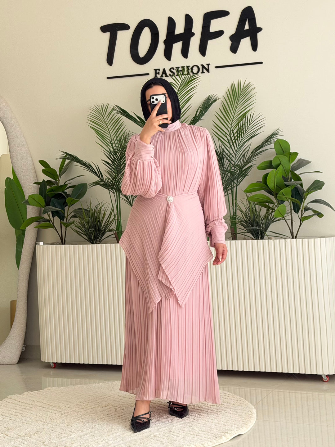 Dress Chiffon Pleated Bink