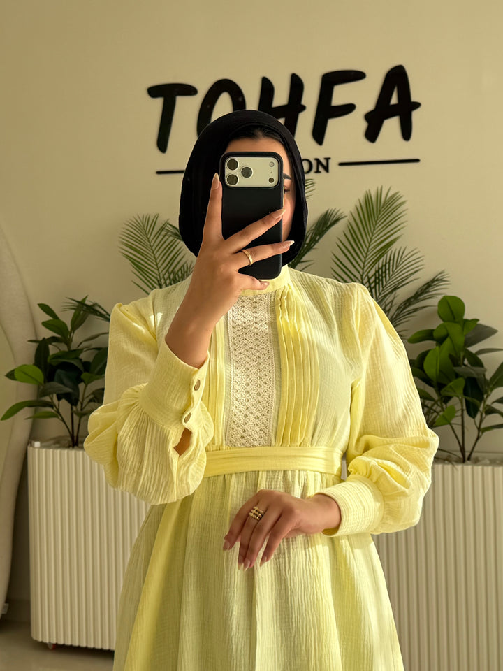 Dress Crinkle Yellow