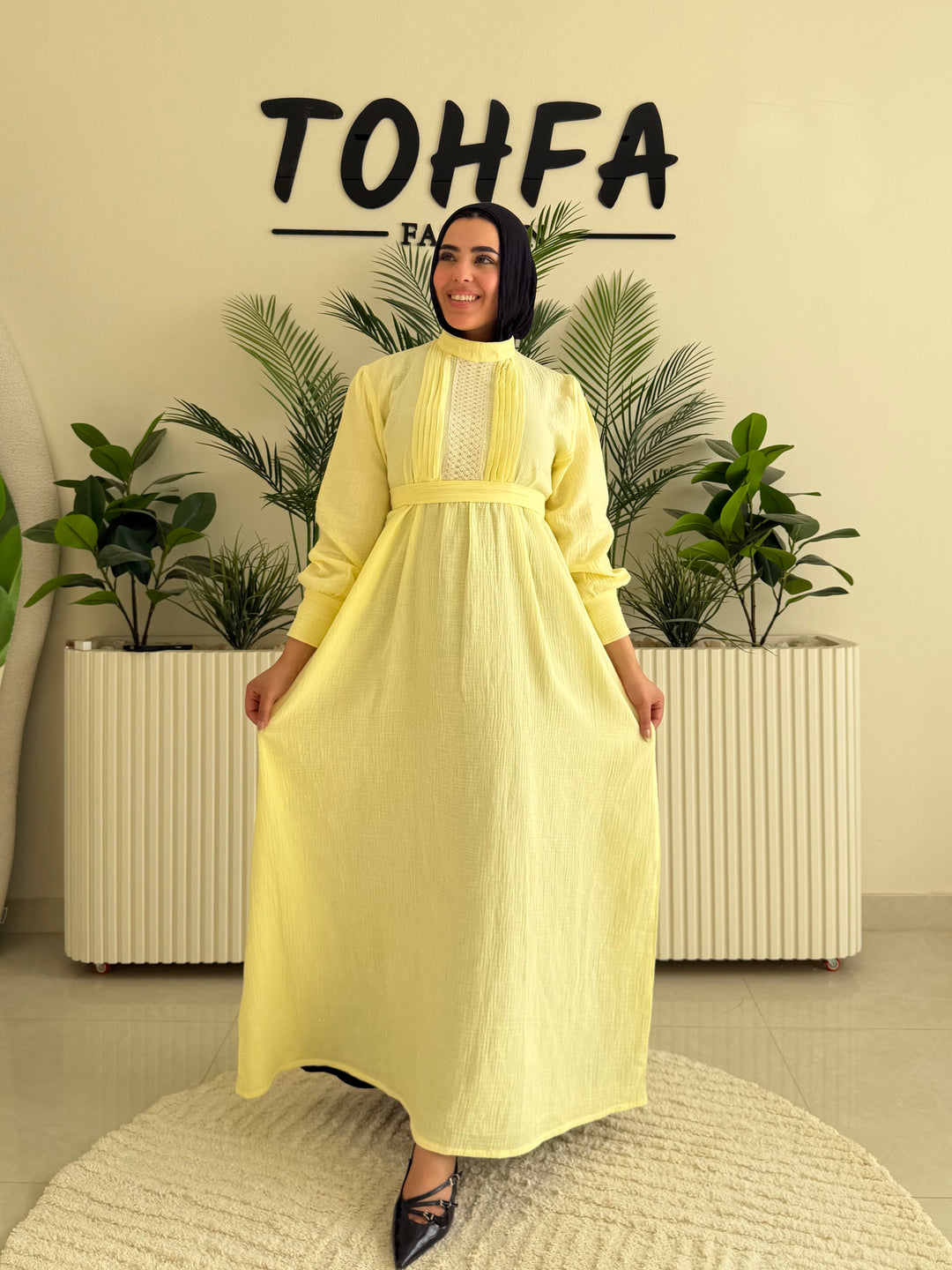 Dress Crinkle Yellow