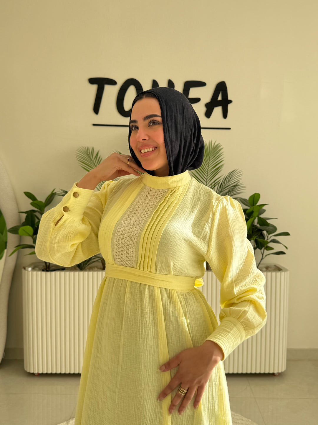 Dress Crinkle Yellow