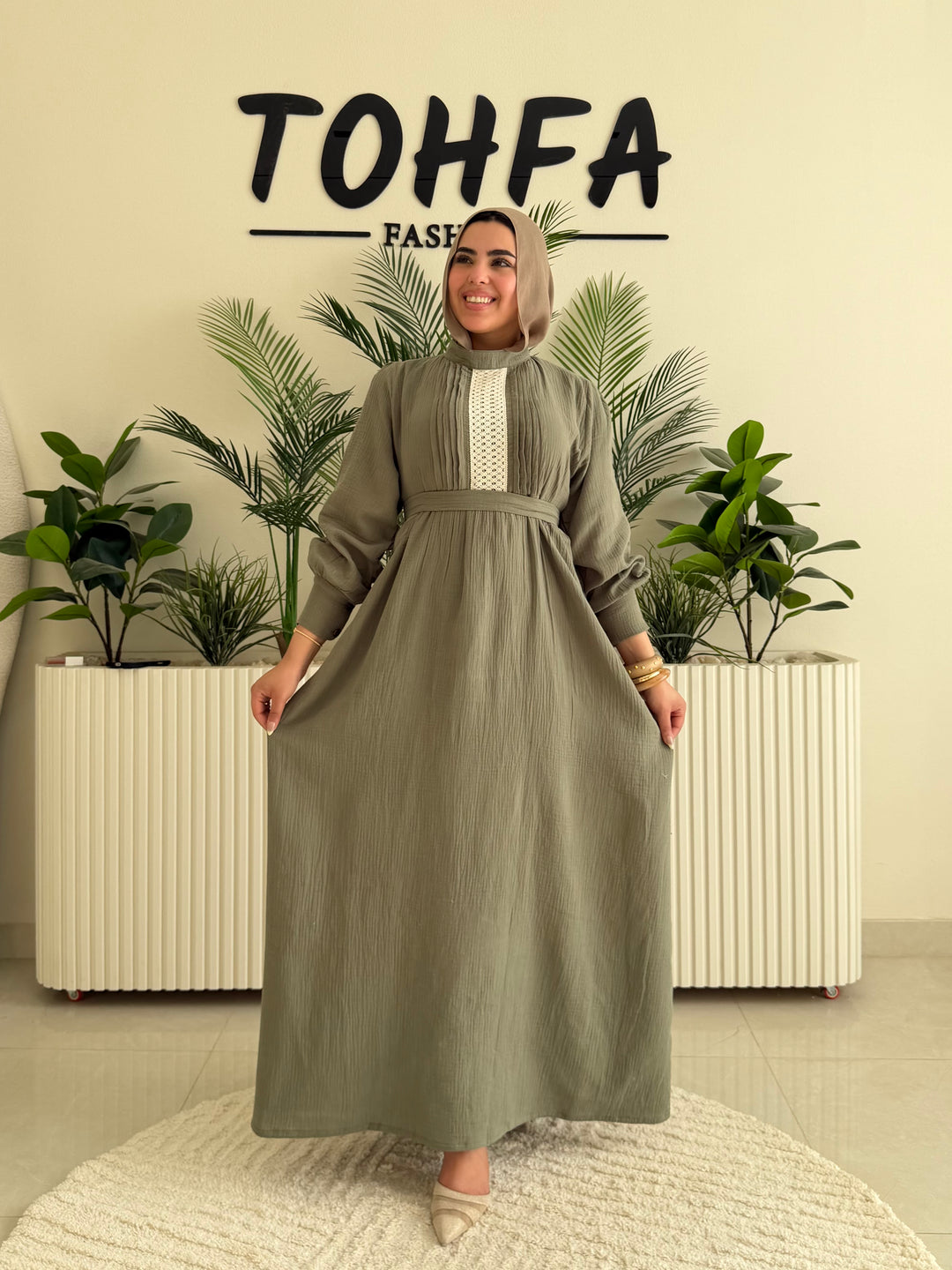 Dress Crinkle Olive