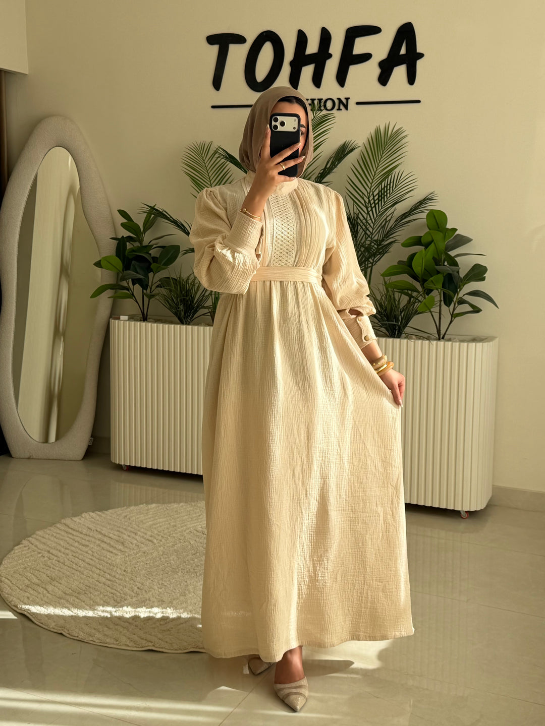 Dress Crinkle Beige