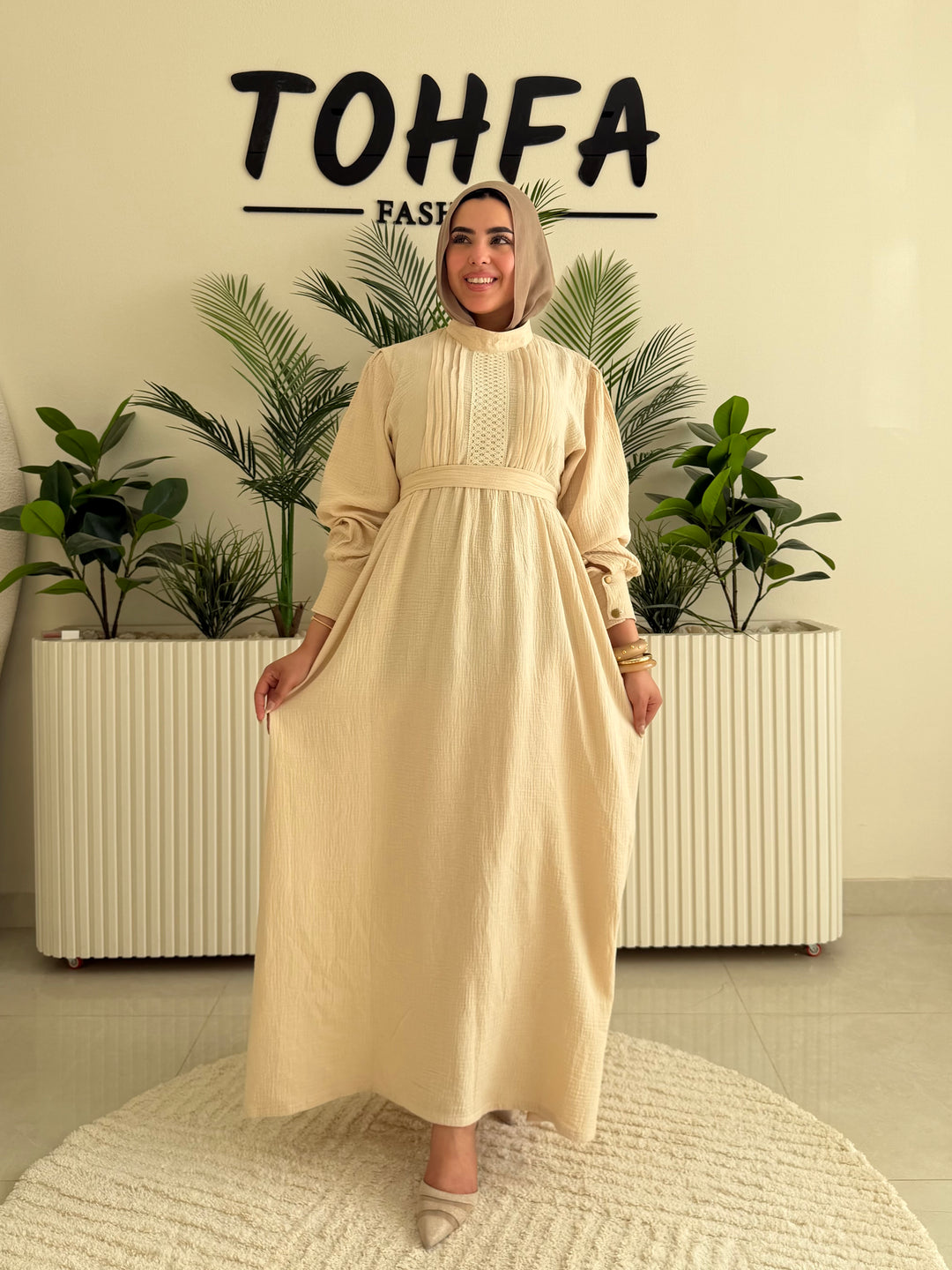Dress Crinkle Beige