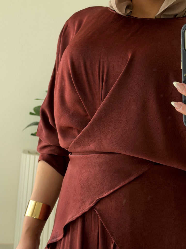 Set Satin Burgandy