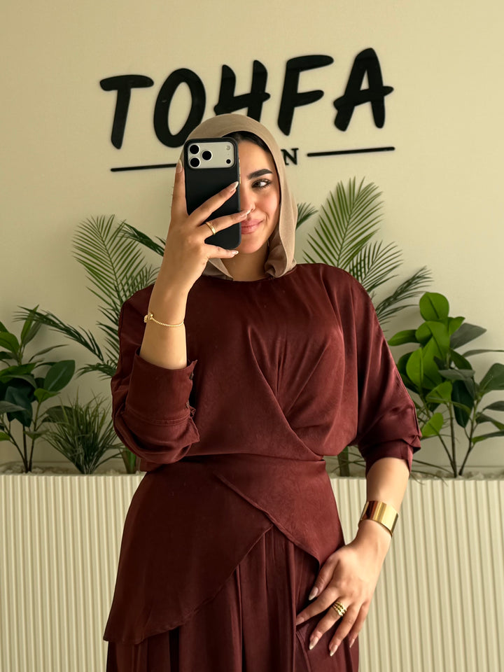 Set Satin Burgandy
