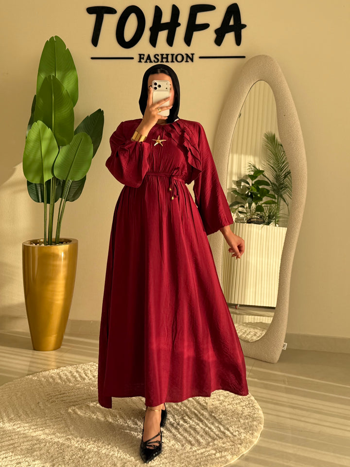 Dress Ruffle Burgandy