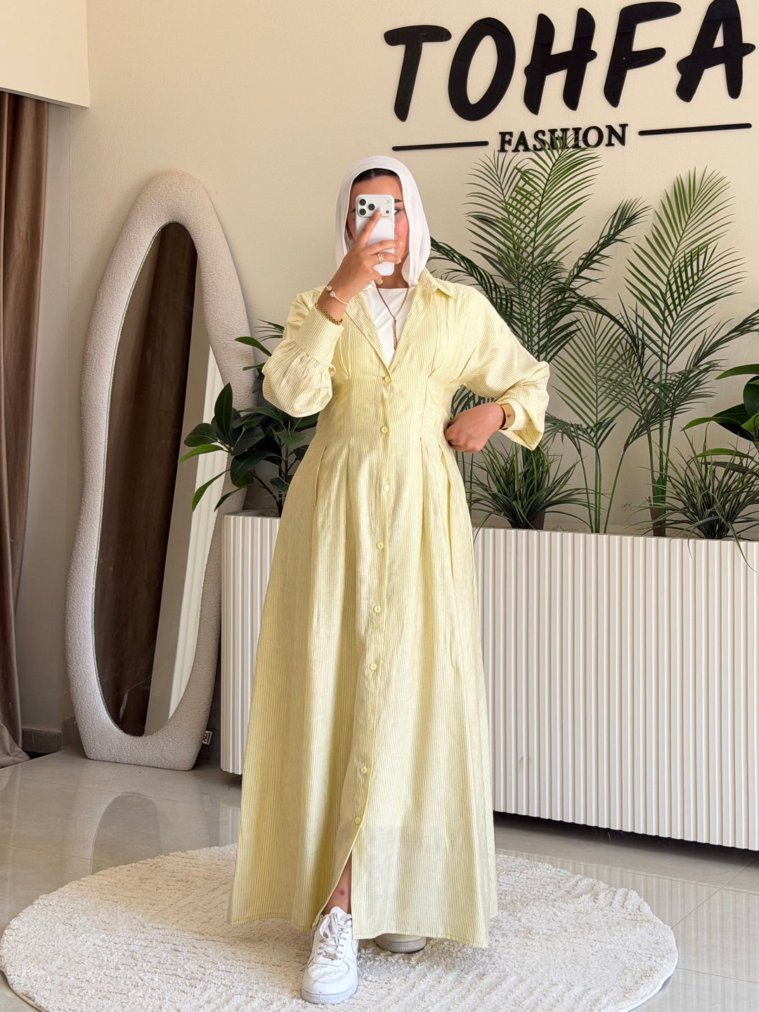 Dress Linen Laser Yellow
