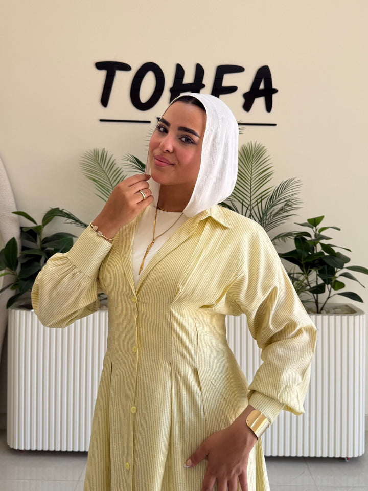 Dress Linen Laser Yellow