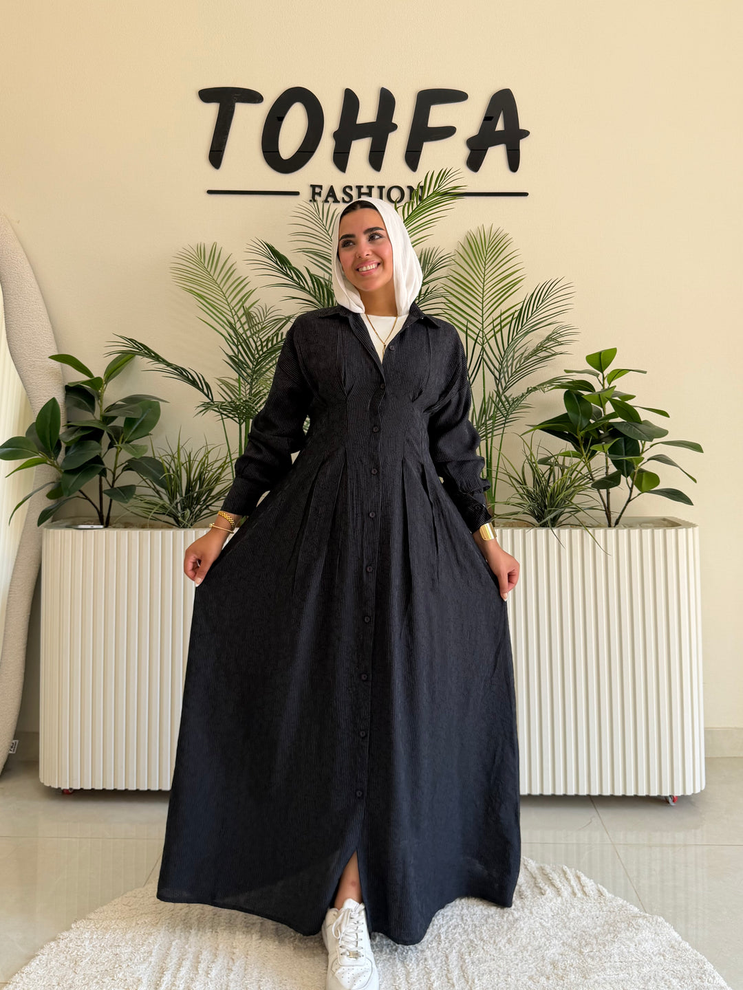 Dress Linen Laser Black