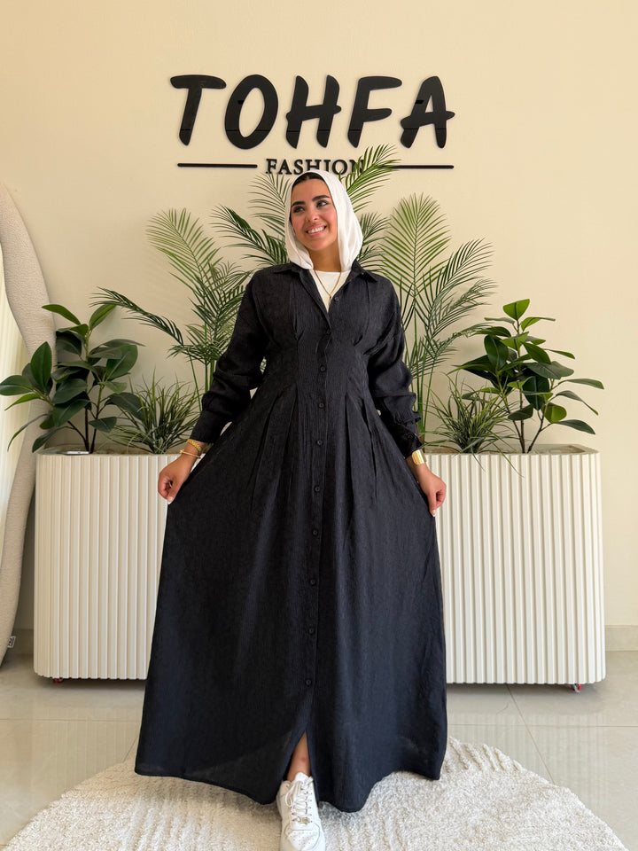 Dress Linen Laser Black