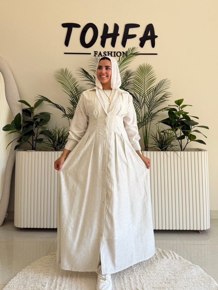 Dress Linen Laser Beige