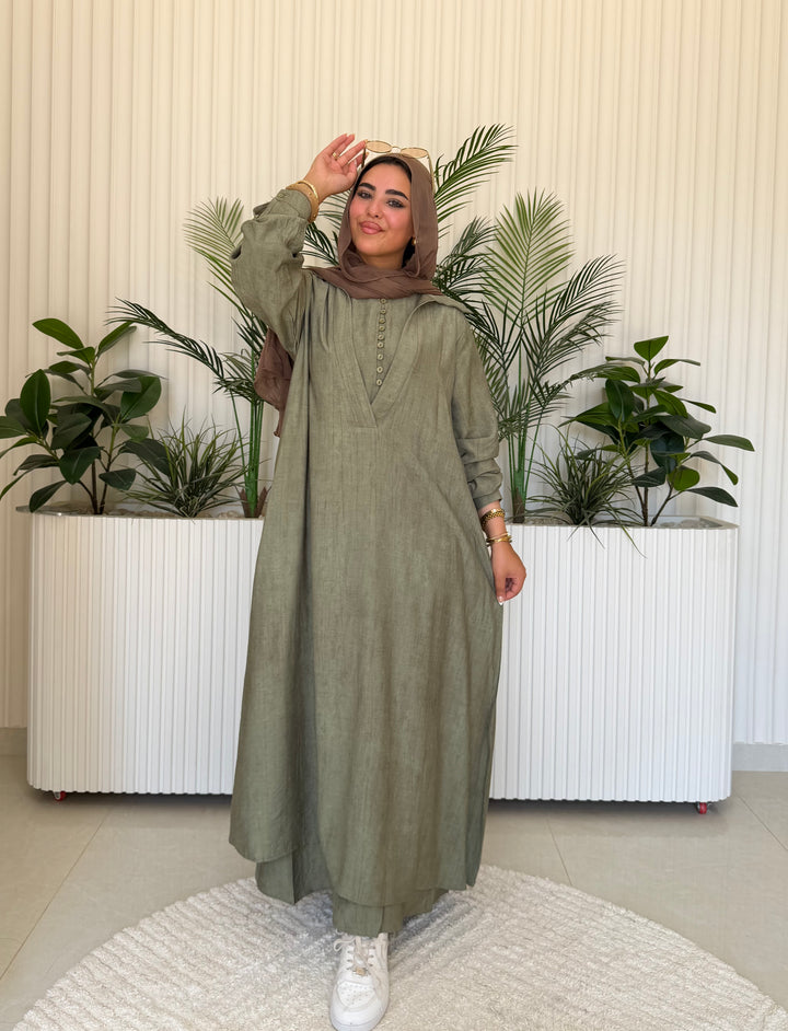 Dress Linen Turky Olive