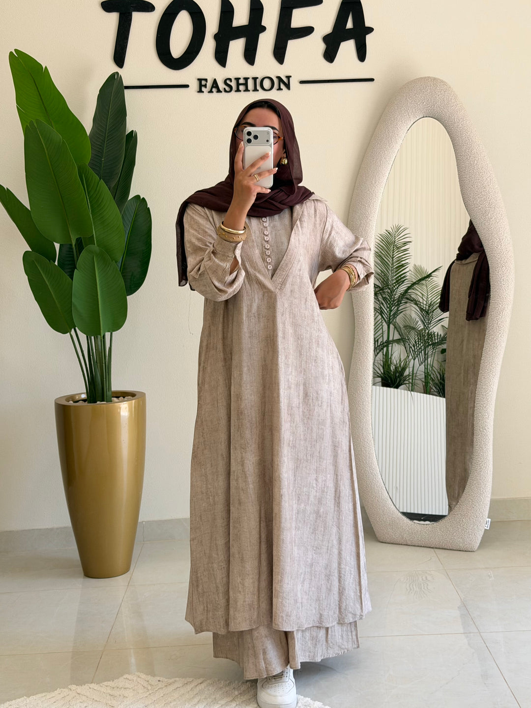 Dress Linen Turkey Beige