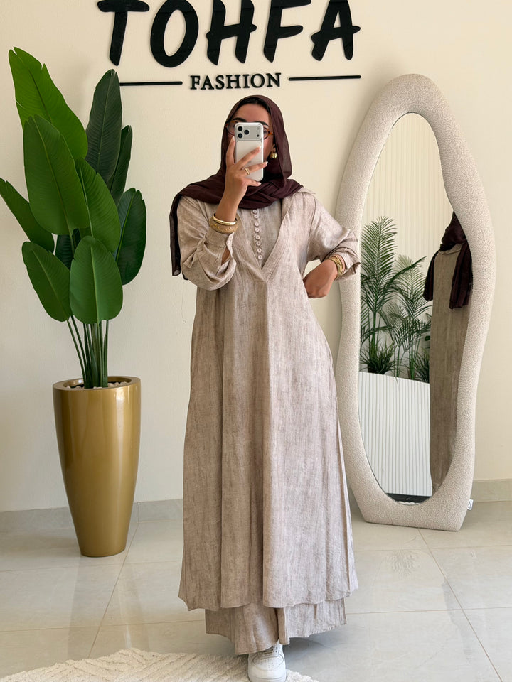 Dress Linen Turkey Beige