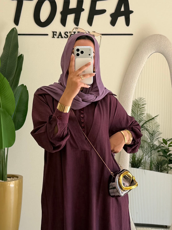 Dress Linen Turkey Plum