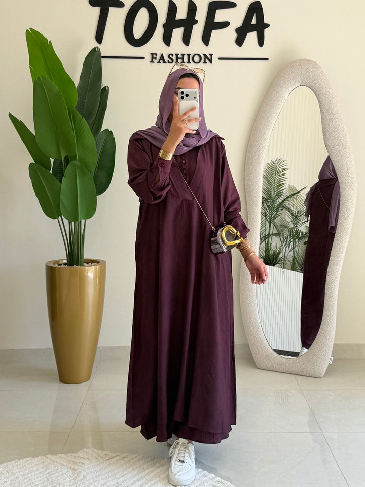 Dress Linen Turkey Plum