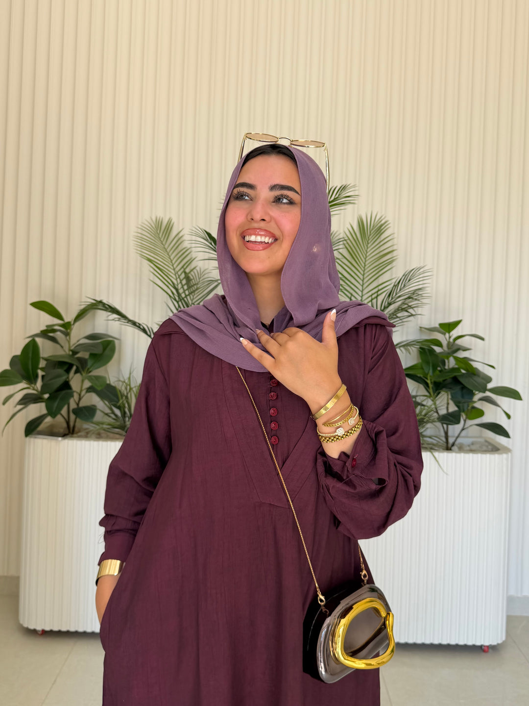 Dress Linen Turkey Plum