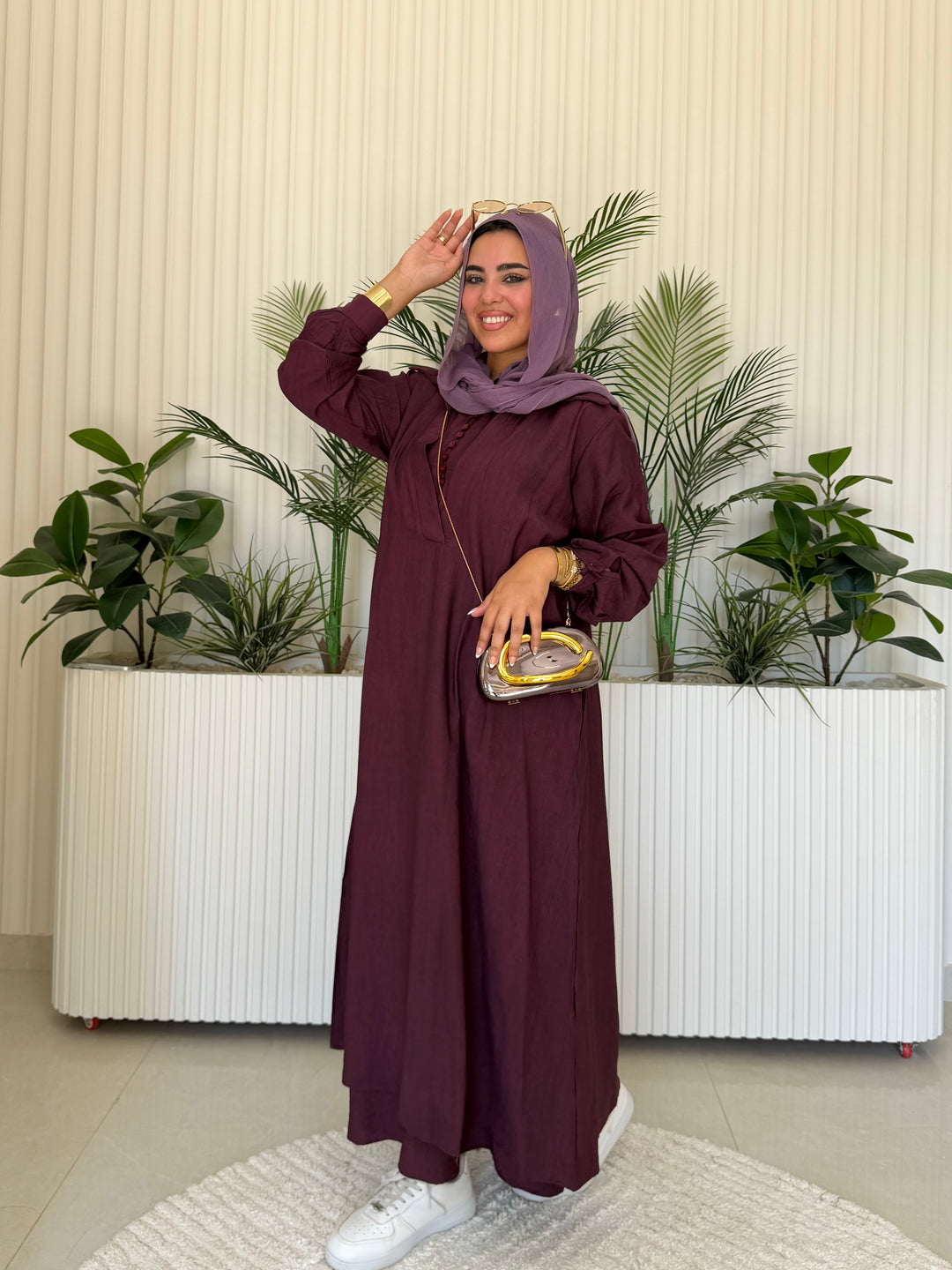 Dress Linen Turkey Plum