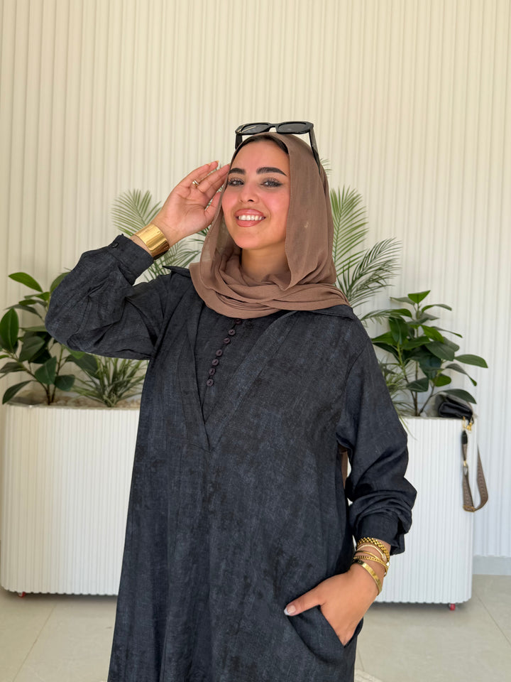 Dress Linen Turkey Black