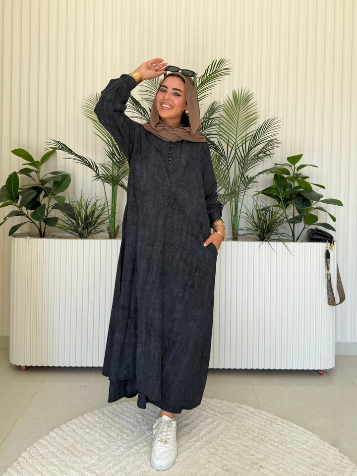 Dress Linen Turkey Black