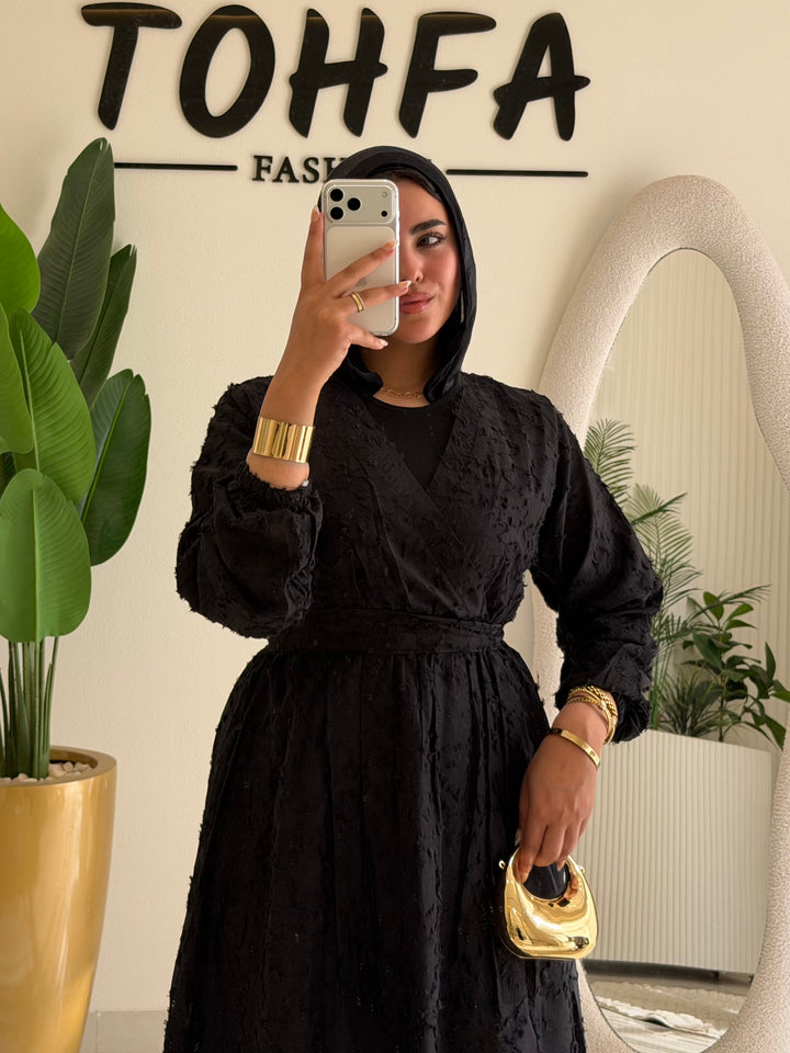 Dress Textured Linen Black