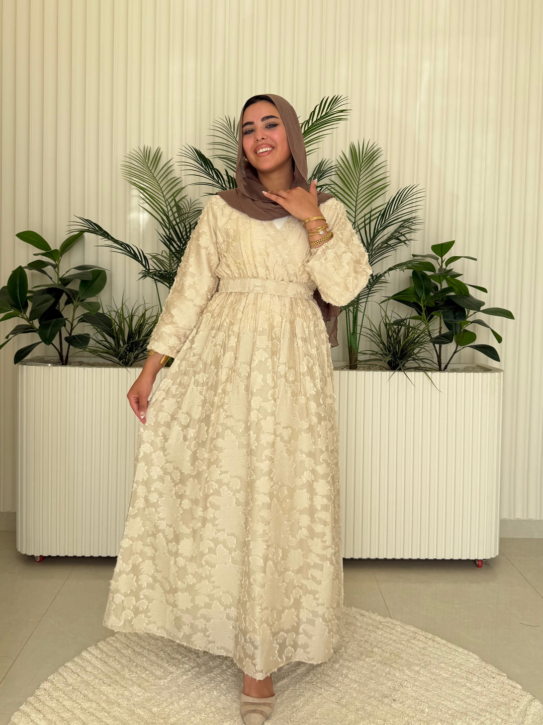 Dress Textured Linen Biege