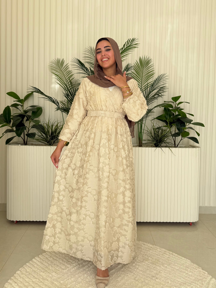 Dress Textured Linen Biege
