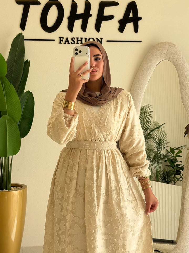 Dress Textured Linen Biege