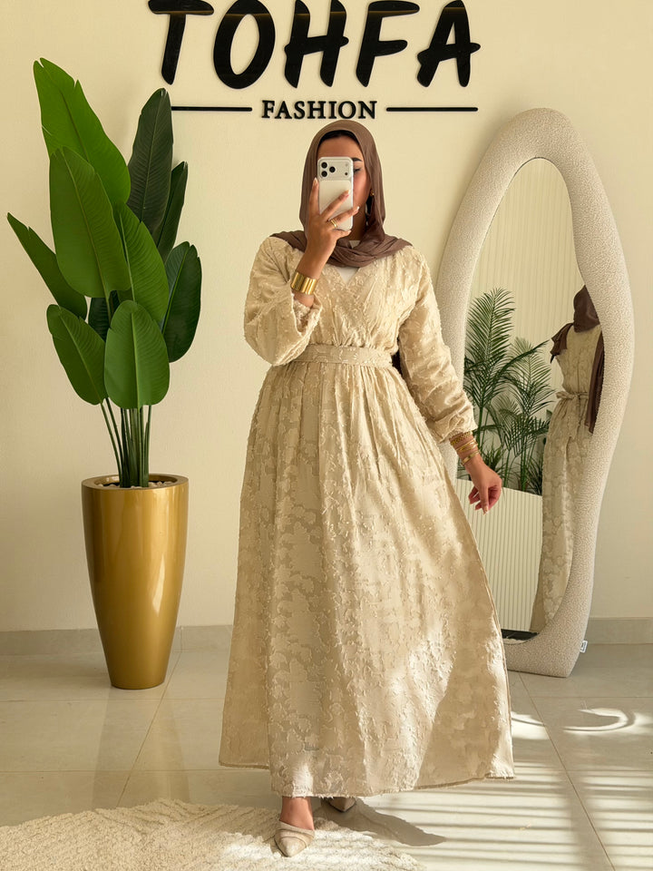 Dress Textured Linen Biege
