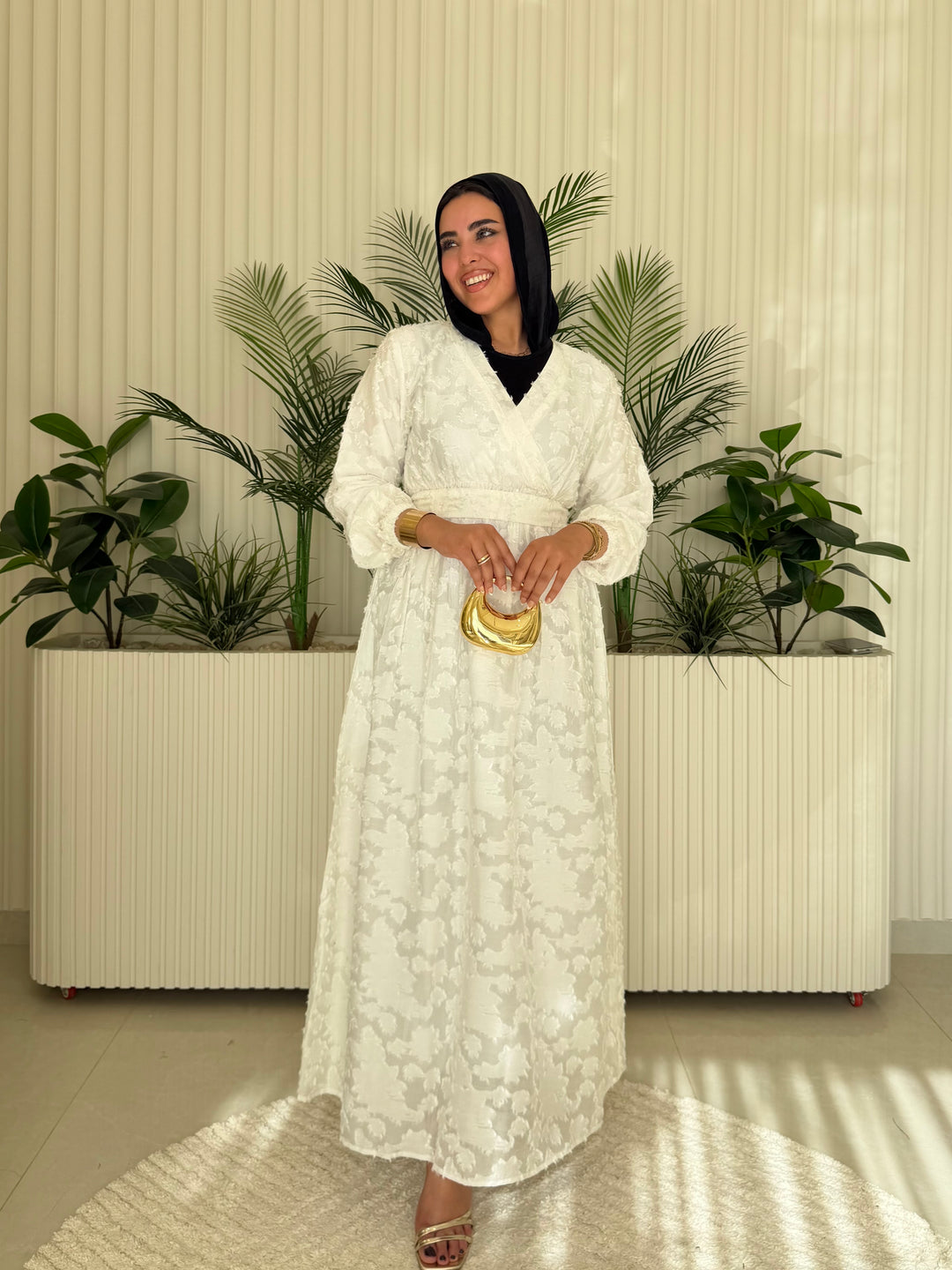 Dress Textured Linen white