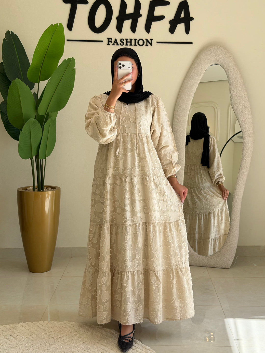 Dress Jacquard Tiered